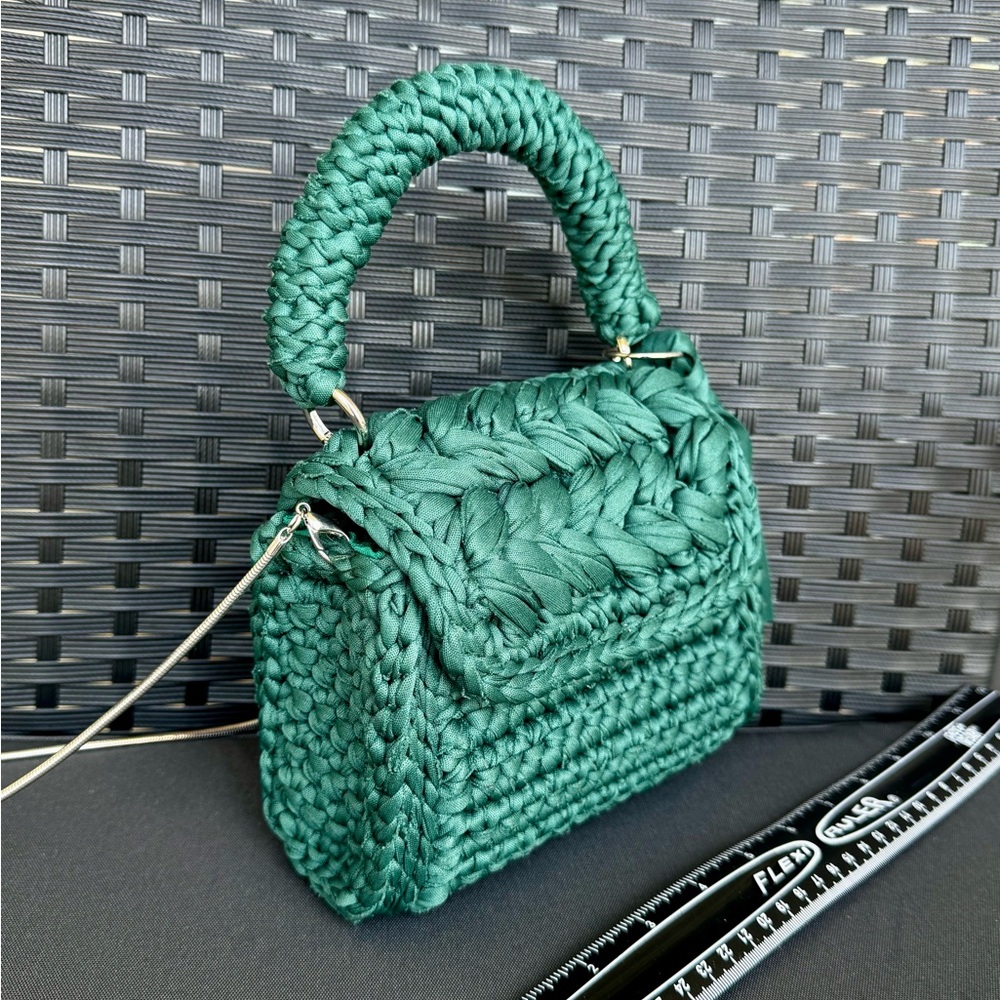 Green Woven Handbag